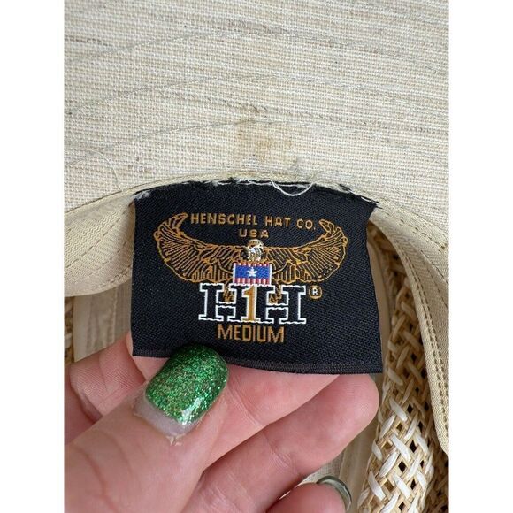 Henschel Hat Co Adult Size Medium Aussie Breezer Beige Tan USA Made Vintage - Picture 7 of 7